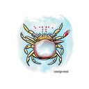 Crab with a knife through it tattoo design idea