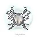 Crab with a knife through it tattoo design idea