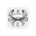 Crab with a knife through it tattoo design idea