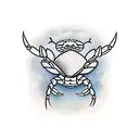 Crab with a knife through it tattoo design idea