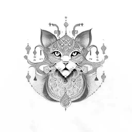 Persian art tattoo design idea