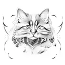 Persian art not cat tattoo design idea