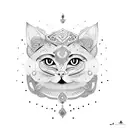 Persian art not cat tattoo design idea