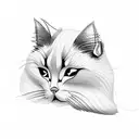 Persian art not cat tattoo design idea