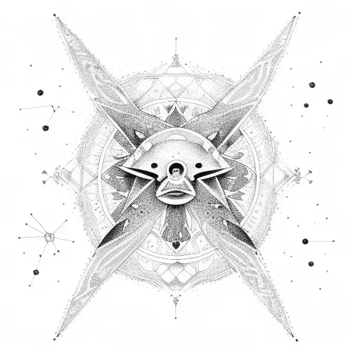 line design around the pisces constellation  tattoo design idea