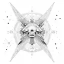 line design around the pisces constellation  tattoo design idea