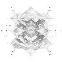 line design around the pisces constellation  tattoo design idea