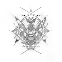 line design around the pisces constellation  tattoo design idea