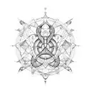 line design around the pisces constellation  tattoo design idea