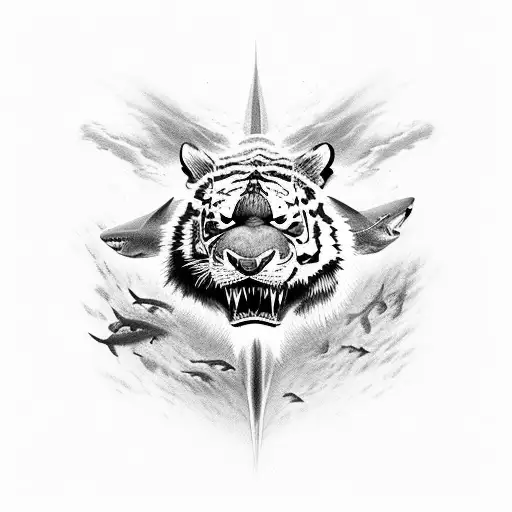 tiger shark tattoo design idea