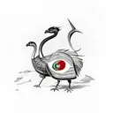 turkey track with mexican flag color tattoo design idea