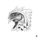 turkey track with mexican flag color tattoo design idea