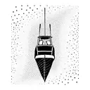 a speed boat on the water tattoo design idea