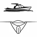 a speed boat on the water tattoo design idea