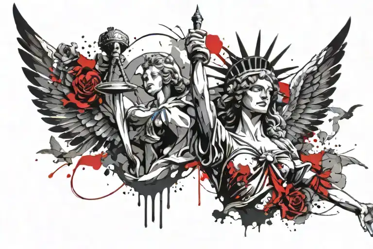 lady justice tattoo design idea