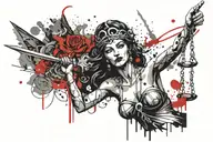 lady justice tattoo design idea