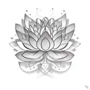Lotus sternum tattoo design idea