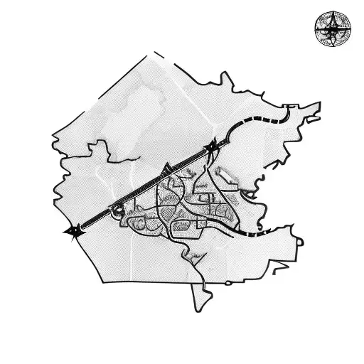 A lock shaped like the map of Palestine, with an olive branch as the key tattoo design idea
