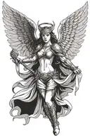 valkyrie with angel wings tattoo design idea