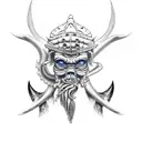 fisherman poseidon tattoo design idea