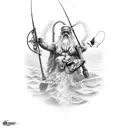 fisherman poseidon tattoo design idea