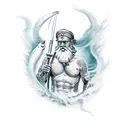 fisherman poseidon tattoo design idea