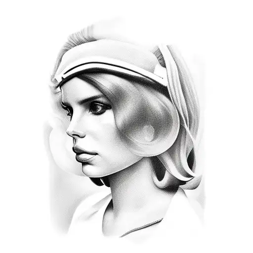 Lana del Rey  portrait tattoo design idea