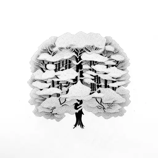 tree with five branches with the names sophie ruby quinn asher and chloe carves in the wood tattoo design idea
