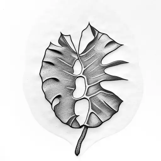 monstera leaf and beer tattoo design idea