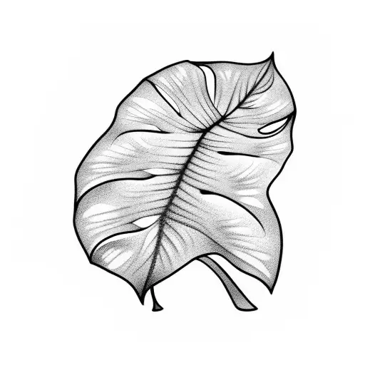 monstera leaf and beer tattoo design idea