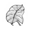 monstera leaf and beer tattoo design idea