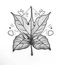 monstera leaf and beer tattoo design idea