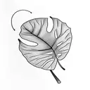 monstera leaf and beer tattoo design idea