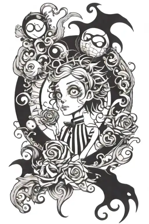 Tim burton tattoo design idea