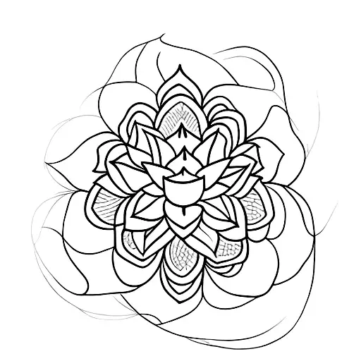 A minimalist tattoo of a lotus flower blooming from a gymnast's hair, symbolizing the beauty and grace of both gymnastics and Buddhism tattoo design idea