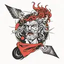 old school zeus tattoo design idea