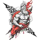 old school zeus tattoo design idea