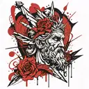 old school zeus tattoo design idea