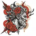 old school zeus tattoo design idea