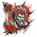 old school zeus tattoo design idea