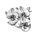 orchids with the word strength tattoo design idea