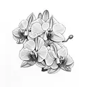orchids that spell strength tattoo design idea