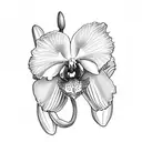 orchids that spell strength tattoo design idea