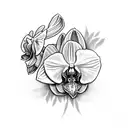 orchids that spell strength tattoo design idea