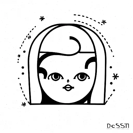 russian doll opened, with the outer par happy and the inner part sad tattoo design idea