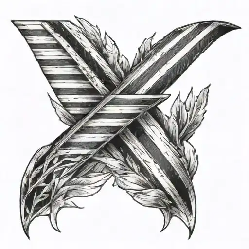 the tattoo contains three stripes of different thicknesses that narrow towards the hand, are placed at the elbow, expand it tattoo design idea