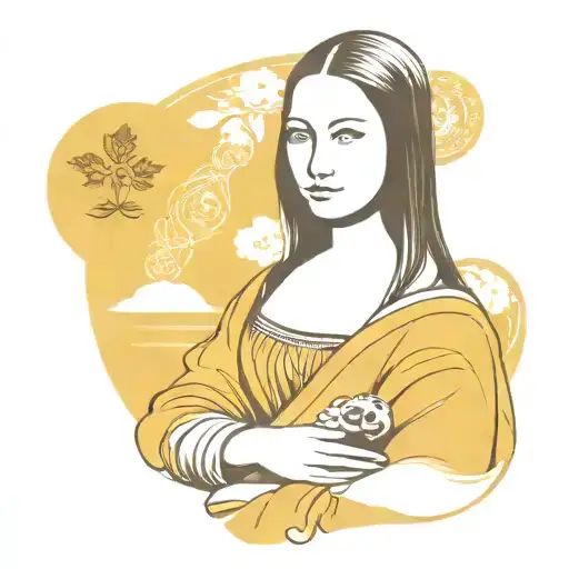 mona lisa painting tattoo design idea