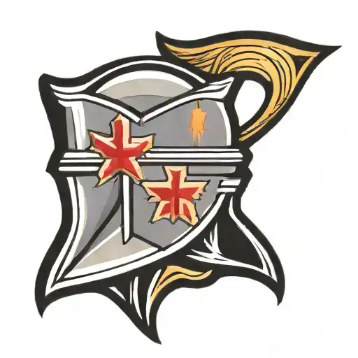 medieval knight head tattoo design idea