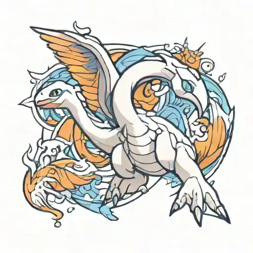 lugia pokemon tattoo design idea