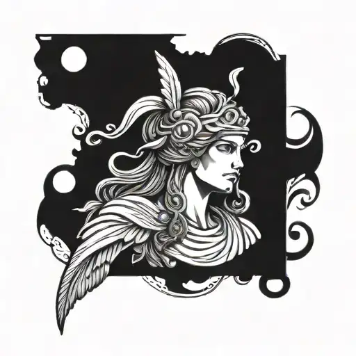 athena greek goddess tattoo design idea
